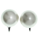 Mi Amore Clip-On-Earrings Silver-Tone/White #LQC0504