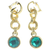 Mi Amore Clip-On-Earrings Gold-Tone/Green #LQC508