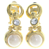 Mi Amore Clip-On-Earrings Gold-Tone/White #LQC509