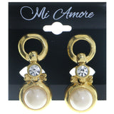 Mi Amore Clip-On-Earrings Gold-Tone/White #LQC509