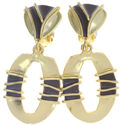 Mi Amore Clip-On-Earrings Gold-Tone/Brown #LQC0591