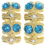 Mi Amore Clip-On-Earrings Gold-Tone/Blue #LQC0592