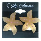 Mi Amore Star Fish Clip-On-Earrings Peach/Pink #LQC0594