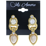 Mi Amore Clip-On-Earrings Gold-Tone/White #LQC0607