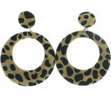 Mi Amore Cow Print Clip-On-Earrings Brown/Black #LQC0618