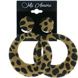 Mi Amore Cow Print Clip-On-Earrings Brown/Black #LQC0618