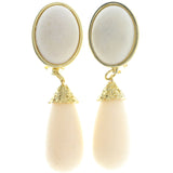 Mi Amore Clip-On-Earrings Gold-Tone/White #LQC0620