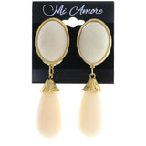 Mi Amore Clip-On-Earrings Gold-Tone/White #LQC0620