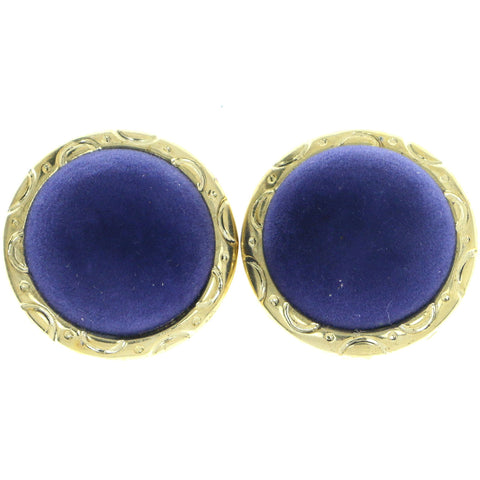 Mi Amore Clip-On-Earrings Gold-Tone/Blue #LQC0626