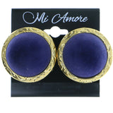 Mi Amore Clip-On-Earrings Gold-Tone/Blue #LQC0626
