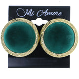 Mi Amore Clip-On-Earrings Gold-Tone/Green #LQC0627