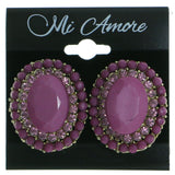 Mi Amore Clip-On-Earrings Gold-Tone/Purple #LQC0640