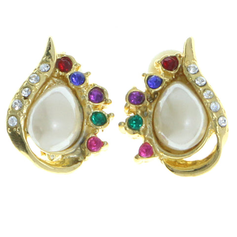 Mi Amore Clip-On-Earrings Gold-Tone/Multicolor #LQC0642