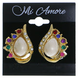 Mi Amore Clip-On-Earrings Gold-Tone/Multicolor #LQC0642