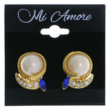 Mi Amore Clip-On-Earrings Gold-Tone/Blue #LQC0643