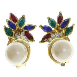 Mi Amore Clip-On-Earrings Gold-Tone/Multicolor #LQC0649