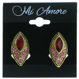 Mi Amore Clip-On-Earrings Gold-Tone/Red #LQC0651