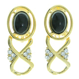 Mi Amore Clip-On-Earrings Gold-Tone/Black #LQC0655
