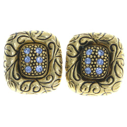 Mi Amore Clip-On-Earrings Gold-Tone/Blue #LQC0656