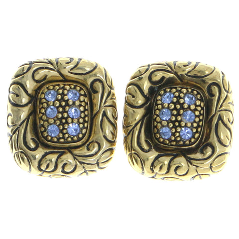 Mi Amore Clip-On-Earrings Gold-Tone/Blue #LQC0656