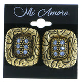 Mi Amore Clip-On-Earrings Gold-Tone/Blue #LQC0656