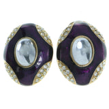 Mi Amore Clip-On-Earrings Gold-Tone/Purple #LQC0660