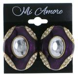 Mi Amore Clip-On-Earrings Gold-Tone/Purple #LQC0660