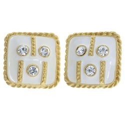 Mi Amore Clip-On-Earrings Gold-Tone/White #LQC0663