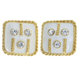 Mi Amore Clip-On-Earrings Gold-Tone/White #LQC0663