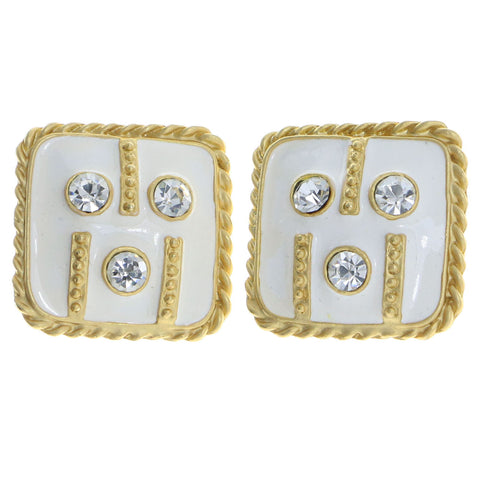 Mi Amore Clip-On-Earrings Gold-Tone/White #LQC0663