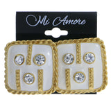 Mi Amore Clip-On-Earrings Gold-Tone/White #LQC0663