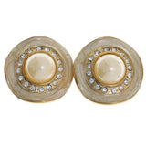 Mi Amore Clip-On-Earrings Gold-Tone/Tan #LQC0665