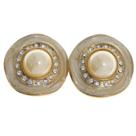 Mi Amore Clip-On-Earrings Gold-Tone/Tan #LQC0665