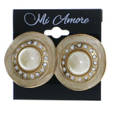 Mi Amore Clip-On-Earrings Gold-Tone/Tan #LQC0665