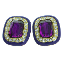 Mi Amore Clip-On-Earrings Gold-Tone/Purple #LQC0667