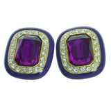 Mi Amore Clip-On-Earrings Gold-Tone/Purple #LQC0667