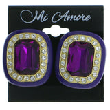 Mi Amore Clip-On-Earrings Gold-Tone/Purple #LQC0667