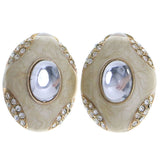 Mi Amore Clip-On-Earrings Gold-Tone/Tan #LQC0672