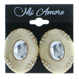 Mi Amore Clip-On-Earrings Gold-Tone/Tan #LQC0672