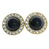 Mi Amore Clip-On-Earrings Gold-Tone/Black #LQC0692