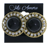 Mi Amore Clip-On-Earrings Gold-Tone/Black #LQC0692