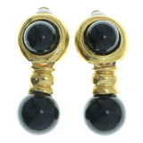 Mi Amore Clip-On-Earrings Gold-Tone/Black #LQC0693