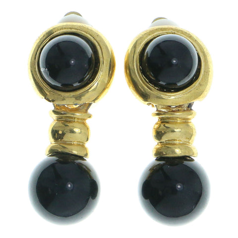 Mi Amore Clip-On-Earrings Gold-Tone/Black #LQC0693