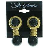 Mi Amore Clip-On-Earrings Gold-Tone/Black #LQC0693