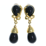 Mi Amore Clip-On-Earrings Gold-Tone/Black #LQC0695