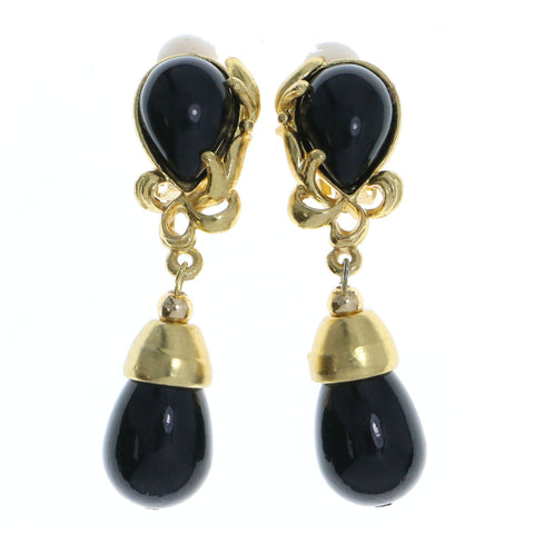 Mi Amore Clip-On-Earrings Gold-Tone/Black #LQC0695