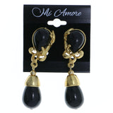 Mi Amore Clip-On-Earrings Gold-Tone/Black #LQC0695