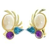 Mi Amore Clip-On-Earrings Gold-Tone/Multicolor #LQC0699