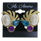 Mi Amore Clip-On-Earrings Gold-Tone/Multicolor #LQC0699