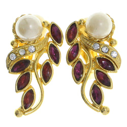 Mi Amore Clip-On-Earrings Gold-Tone/Purple #LQC0700